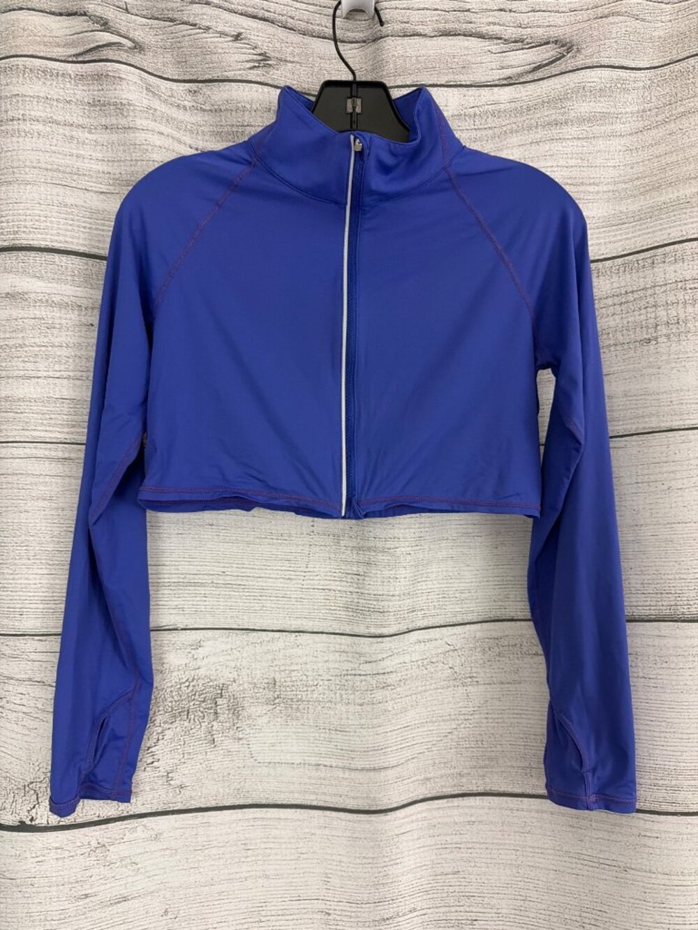 BloqUV Purple Long Sleeve Cropped Zip-Up Size M